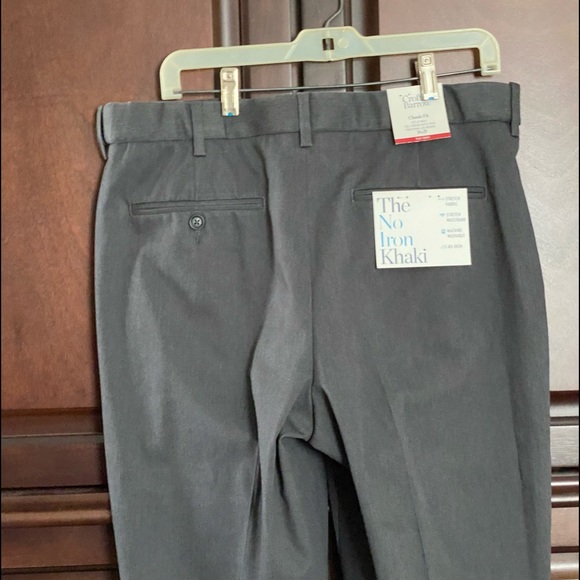 Croft & Barrow Classic Grey Stretch Khaki Pants 34 - Picture 7 of 15